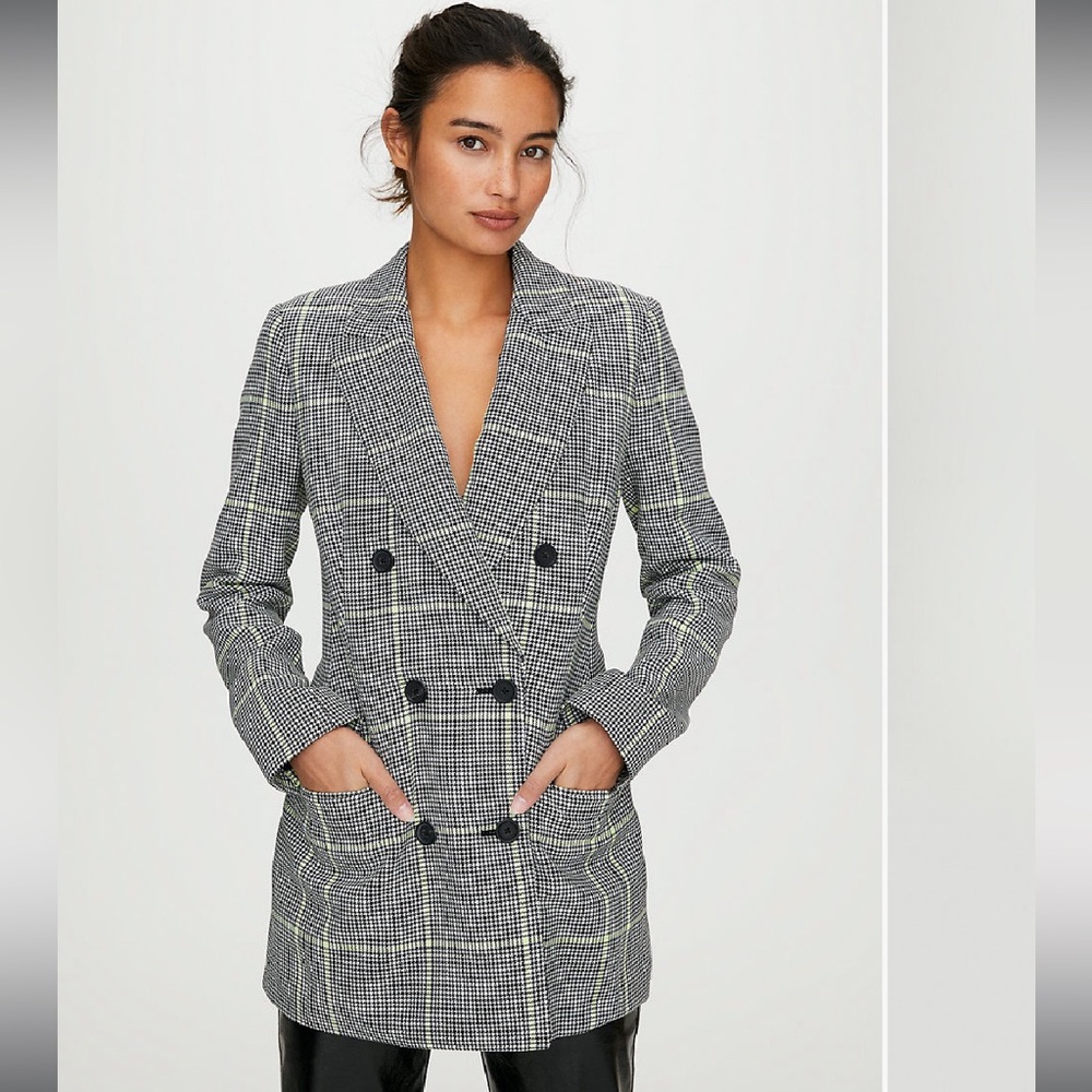 Aritzia Wilfred Margaux Plaid Blazer